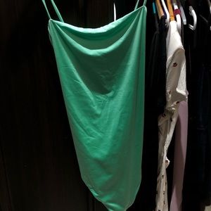 aritzia wilfred emerald green satin body suit